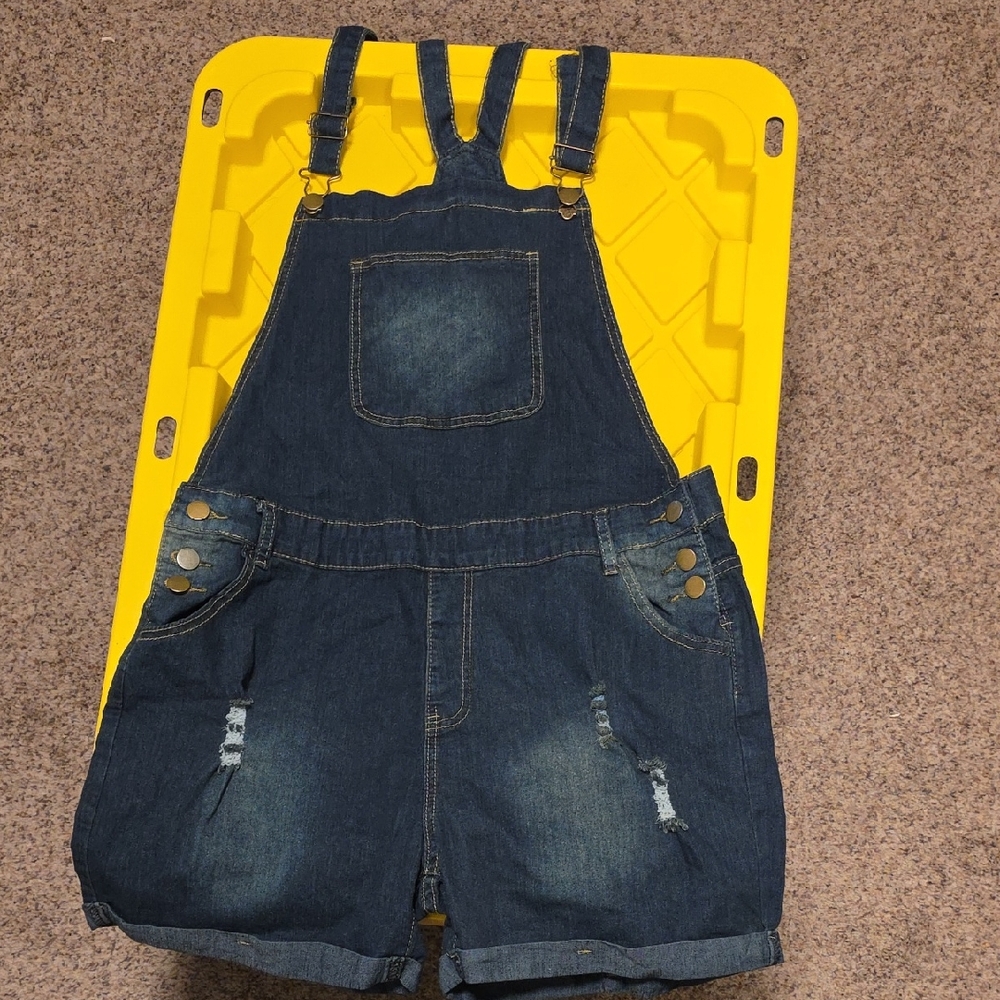 Casual Blue Denim Overalls
